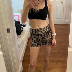 outdoor voices cheetah print biker shorts